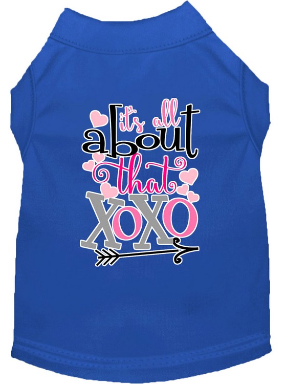 All about that XOXO Screen Print Dog Shirt Blue XXXL